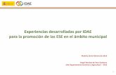 Experiencias desarrolladas por IDAE para la promoción de ...€¦ · Experiencias desarrolladas por IDAE para la promoción de las ESE en el ámbito municipal Basedepartida Reglamento