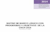 MATRIZ DE MARCO LÓGICO CON PROGRAMAS Y OBJETIVOS DE LAsedesol.gob.mx/work/models/SEDESOL/Cruzada/MML2014_Objetivo… · componentes de la Matriz de Marco Lógico para 2014, orientarán