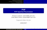 PHP - PHP Hypertext Pre-processor - UPMlaurel.datsi.fi.upm.es/_media/docencia/cursos/pws/...Introducción al lenguaje PHP Instalación y Conﬁguración del servidor Conceptos básicos