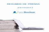 RESUMEN DE PRENSA 23 10/2017 · establece un marco comunitario para asegurar la gestión respon-sable y segura del combustible nuclear gastado y de los residuos radiactivos, con el