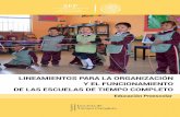 LINEAMIENTOS PARA LA ORGANIZACIÓN Y EL FUNCIONAMIENTO DE LAS ESCUELAS DE TIEMPO COMPLETO · 2018-10-09 · Lineamientos para la organización y el funcionamiento de las ETC 3 PREESCOLAR