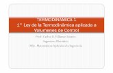 TERMODINAMICA1 1°Ley de la Termodinámica …...PRIMERA LEY DE LA TERMODINAMICA APLICADA A VOLUMENESDE CONTROL TRABAJO DE FLUJO Para que el diferencial de masa pueda efectivamente