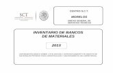 INVENTARIO DE BANCOS DE MATERIALES 2013 - Gob · 2014-03-31 · centro s.c.t. mo relos unidad general de servicios tÉcnicos inventario de bancos d. e materiales (informaciÓn bÁsica