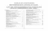 REFERENCIAS LEGISLATIVAS1 LEY DE PROCEDIMIENTOS … · tabla de contenido referencias legislativas1 ley de procedimientos fiscales –texto ordenado en 1998–1 titulo i . . . . .