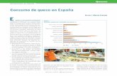Consumo de queso en España€¦ · Quesos La comercialización de queso se desarrolla funda-mentalmente en España a través de los supermercados, que concentran una cuota superior