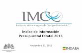 Índice de Información Presupuestal Estatal 2013imco.org.mx/wp-content/uploads/2013/11/IIPE-2013.pdf · 2. Cruz Roja Mexicana Delegación Aguascalientes $ 2´000,000 3. Pensiones