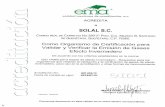  · 2019-04-12 · ema SOLAL sac. ha sido Acreditado como de acreditación, a.c. Organismo de Certificación para Validar/ Verificar la Emisión de Gases de Efecto Invernadero de