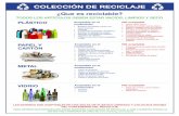 COLECCIÓN DE RECICLAJE - Amazon S3 · COLECCIÓN DE RECICLAJE ¿Que es reciclable? Aceptable en el contenedor • Botellas de bebidas vacías con tapas puestas • Cubetas • Contenedores