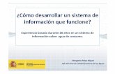 ¿Cómo desarrollar un sistema de información que funcione? · Sistema de información de agua de consumo humano S.I. actuales de agua de consumo en España •SINAC:Sistema de información