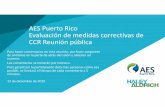 AES Puerto Rico Evaluación de medidas correctivas de CCR ... · Evaluación de medidas correctivas de CCR Reunión pública 12 de diciembre de 2019 Para hacer comentarios en esta