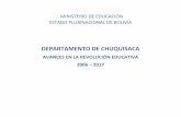 DEPARTAMENTO DE CHUQUISACAseie.minedu.gob.bo/pdfs/BOLETIN_CHUQUISACA.pdf · El tercer número de Avances en la Revolución Educativa sistematiza información sob re las principales