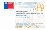 Anteproyecto Norma Primaria de Dióxido de Azufre (SO2)planesynormas.mma.gob.cl/archivos/2016/proyectos/... · • Hoy en elaboración de Proyecto Definitivo Actos administrativos