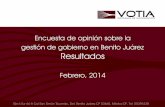 Encuesta de opinión sobre la gestión de gobierno en Benito ... · Encuesta de opinión sobre la gestión de gobierno en Benito Juárez Resultados Febrero, 2014 Eje 6 Sur 66-A Col