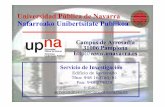 Universidad Pública de Navarra NafarroakoUnibertsitatePublikoa · UPNA: DATOS DE INVESTIGACIÓN AÑO 2008 101 grupos de investigación Ayudas propias de la UPNA por 2,8 M€ 104