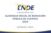 Presentación de PowerPoint · 2018-09-24 · DE BOLIVIA - BCB Inicio Operación: 2018. Ubicación: Cochabamba - Chapare, Capinota Empresa Ejecutora: ENDE TRANSMISIÓN S.A. Tensión:
