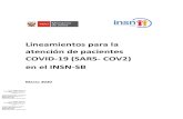Lineamientos para la atención de pacientes COVID-19 (SARS- … marzo 2010... · 2020-05-04 · Lineamientos para la atención de pacientes COVID-19 (SARS- COV2) en el INSN-SB I.