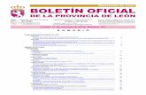 Diputación de León BOLETÍN OFICIAL - EL BIERZO …...2016/10/17  · Provisión con carácter interino del puesto de Secretaría ..... 34 Ordenanza fiscal de la tasa por iluminación