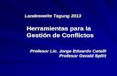 Herramientas para la Gestión de Conflictos · 2013-05-06 · Herramientas para la Gestión de Conflictos Profesor Lic. Jorge Eduardo Catelli Profesor Gerald Splitt “Concepto Base”: