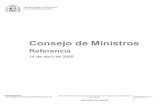 Consejo de Ministros - andema.org Ministros.pdf · Consejo de Ministros SUMARIO Presidencia, Relaciones con las Cortes y Memoria Democrática ACUERDO por el que se aprueba la asignación