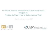 Intención de voto en la Provincia de Buenos Aires Imagen ... · • La imagen neta (positiva - negativa) del Presidente Macri en la Provincia de Buenos Aires aumentó de -12% en