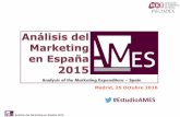 #EstudioAMES - MKT. Asociación de Marketing de España › wp-content › uploads › ... · Análisis del Marketing en España 2015 12 Publicidad, comunicación, promoción Inversión