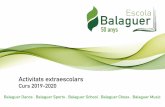 Activitats extraescolars - Escola Balaguer · Després dels bon resultats obtinguts, l’Escola Balaguer ofereix per segon any l’activitat extraescolar d’escacs. De la mà de