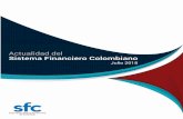 Informe de Actualidad del Sistema Financiero · Actualidad del Sistema Financiero Colombiano Superintendencia Financiera de Colombia Dirección de Investigación y Desarrollo Julio