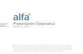 Presentación Corporativa - ALFA€¦ · PRESENTACIÓN CORPORATIVA Estrategia corporativa • La estrategia se genera desde las compañías del portafolio, donde se encuentra el conocimiento