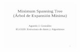 Minimum Spanning Tree (Árbol de Expansión Mínima)profesores.elo.utfsm.cl/~agv/elo320/01and02/graphAngorithms... · Kruskal y algoritmo de Prim (parecido al de Dijkstra - por verse).