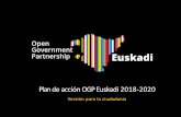 Plan de acción OGP Euskadi 2018 2020€¦ · PLAN DE ACCIÓN DE GOBIERNO ABIERTO 2018 -2020 PARA EUSKADI - FICHAS DE COMPROMISO 3 OGP EN LOS COMPROMISOS DEL PAIS VASCO Tras el proceso