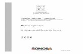 Primer Informe Trimestral - Sonora · Primer Informe Trimestral Sobre la Situación Económica, Las Finanzas Públicas, La Deuda Pública y Los Activos del Patrimonio Estatal. 2020