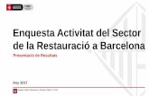 Enquesta Activitat del Sector de la Restauració a Barcelona · Enquesta Activitat del Sector de la Restauració de Barcelona – Any 2017 Presentació de Resultats Base. Perfil d’enquestats