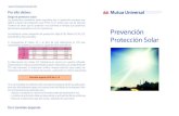 Prevención Protección Solar CAST - Mutua Universal · 2017-02-03 · Prevención Protección Solar l.net Mugenat. Mutua Colaboradora Por ello debes: con la Seguridad Social nº