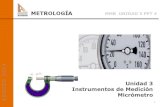 Unidad 3 Instrumentos de Medición Micrómetro...En esta unidad de instrumentos de medición esperamos lograr: 4 Utilizar pertinentemente instrumentos de medición de longitudes asociadas