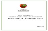 RESPUESTA DEL COLEGIO SAN CARLOS DE QUILICURA AL … · 2020-03-20 · 2 Respuesta del Colegio al Petitorio de la Comisión Mixta. INTRODUCCIÓN: Junto con saludar a la comunidad