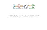 Memoria de actividades - Aaqua · Deporte y solidaridad en Navacerrada (Julio) Campaña de recogida de alimentos Navidad 2016 (2 de Noviembre al 20 de Diciembre) Acuerdo de colaboración