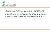 El Diálogo Político a nivel del MERCOSUR: Su Incidencia en ... · consagrando el reconocimiento mutuo de los Registros. Esto es, que todo productor inscripto en el Registro de un