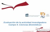 Evaluación de la actividad investigadora Campo 4. Ciencias … · Evaluación de la actividad investigadora Campo 4. Ciencias Biomédicas 21 de noviembre 2017 La Comisión Nacional