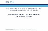 Formulario de solicitud de candidatura a la ITIE REPÚBLICA ... · establecimiento de un grupo multipartícipe (1.4) y la definición del plan de trabajo del EITI (1.5). ... intervalos