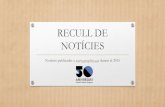 RECULL DE NOTÍCIES · Notícies publicades a durant el 2015. 50 Aniversari de la Fundació Ramon Noguera ... recepta i material sanitari que anirà destinat als usuaris adults de