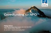 Crowdfunding für NPO - SwissFundraisingDay · Crowdfunding für NPO – SwissFundraisingDay 2019. 2 • 11. Übersicht • Einführung Crowdfunding • Crowdfunding-Projekt «Leben