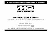 SERIE MODELO MTX60HD - Multiquip IncTamaño de zapata (A x L) 10,4 x 13,4 pulgadas (265 x 340 mm) Capacidad del tanque de combustible 2,7 cuartos (2,5 litros) Capacidad del aceite