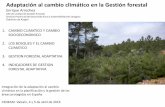 Adaptación al cambio climático en la Gestión forestal · 2018-01-12 · bosques de la península son: •Reducción del crecimiento. •Debilitamiento de las masas. •Problemas