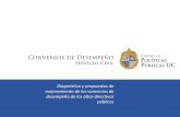Convenios de Desempeño · Establecimiento de un formato para la evaluación de convenios de desempeño – Primera parte: Evaluación de indicadores – Segunda parte: Antecedentes