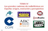 TEMA IV Las grandes cadenas de radiofónicas en España: origen, evolución y …webs.ucm.es/centros/cont/descargas/documento38769.pdf · 2013-01-17 · TEMA IV Grandes cadenas radiofónicas