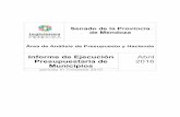 Informe de Ejecución Abril Presupuestaria de 2016 …...sitio web del Tribunal de cuentas de Mendoza en relación a las ejecuciones presupuestarias de los municipios de la Provincia,