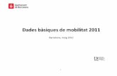 Dades bàsiques de mobilitat 2011 - Ajuntament de …...•Evoluió del passatge de “ N –us Turísti” (TMB) 42 •El Bus Nocturn 43 •Dades generals del Taxi 44 •El Bicing