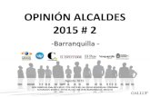 OPINIÓN ALCALDES 2015 # 2...Voto en blanco 6.2 7.3 6.3 6.7 11.8 6.8 9.8 7.7 5.8 6.2 BASE: 347 354 184 100 70 44 61 52 69 128 Valores expresados en % Base: Entrevistados que Definitivamente