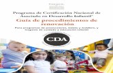 Programa de Certificación Nacional de Asociado en …...Programa de Certificación Nacional de Asociado en Desarrollo Infantil® Guía de procedimientos de renovación Para programas