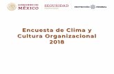 Encuesta de Clima y Cultura Organizacional 2018Encuesta de Clima y Cultura Organizacional 2018 . 2018: CALIFICACIÓN: 78 2016: CALIFICACIÓN: 74 COMPARATIVO DE RESULTADOS 2018 VS 2016